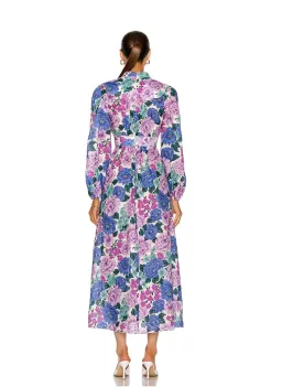 Zimmermann  Poppy Plunge Made Midi Dress in Multi Floral Size 14 for rent on The Volte - image 3