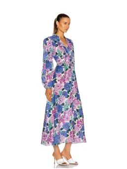 Zimmermann  Poppy Plunge Made Midi Dress in Multi Floral Size 14 for rent on The Volte - image 2