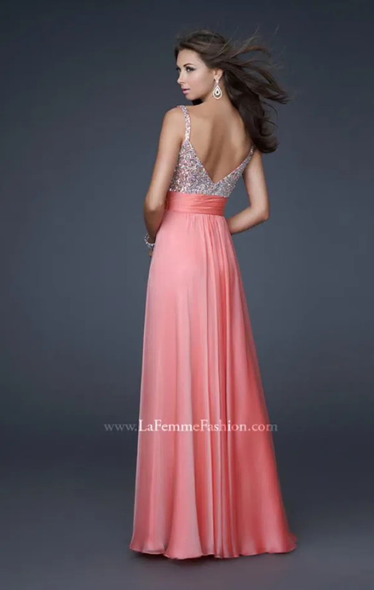 La Femme Pink Prom Dress Size 4 - Image 2