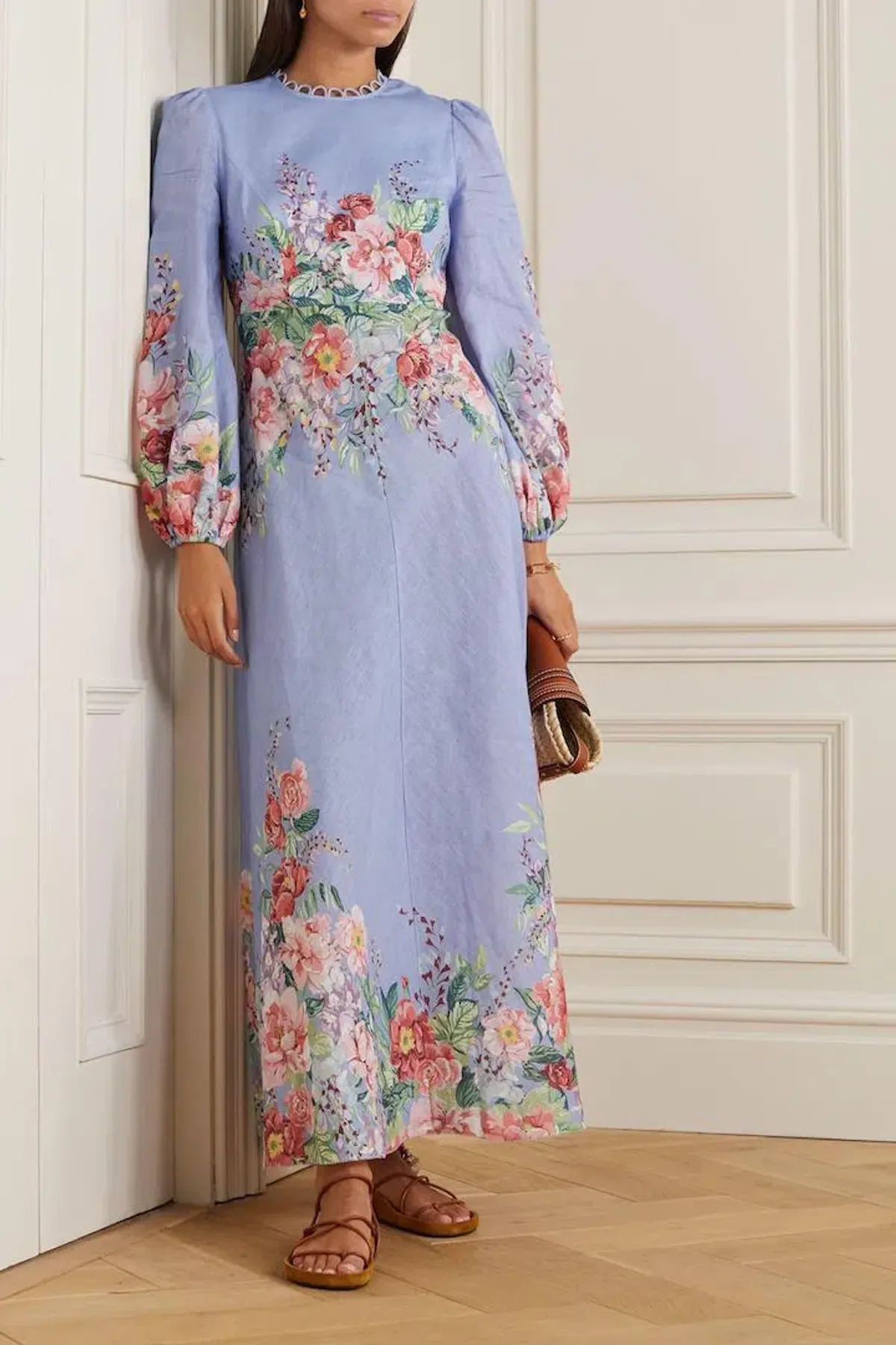 Zimmermann Bellitude Floral Long Dress Cornflower Floral Size 2 / AU 12 - Image 1