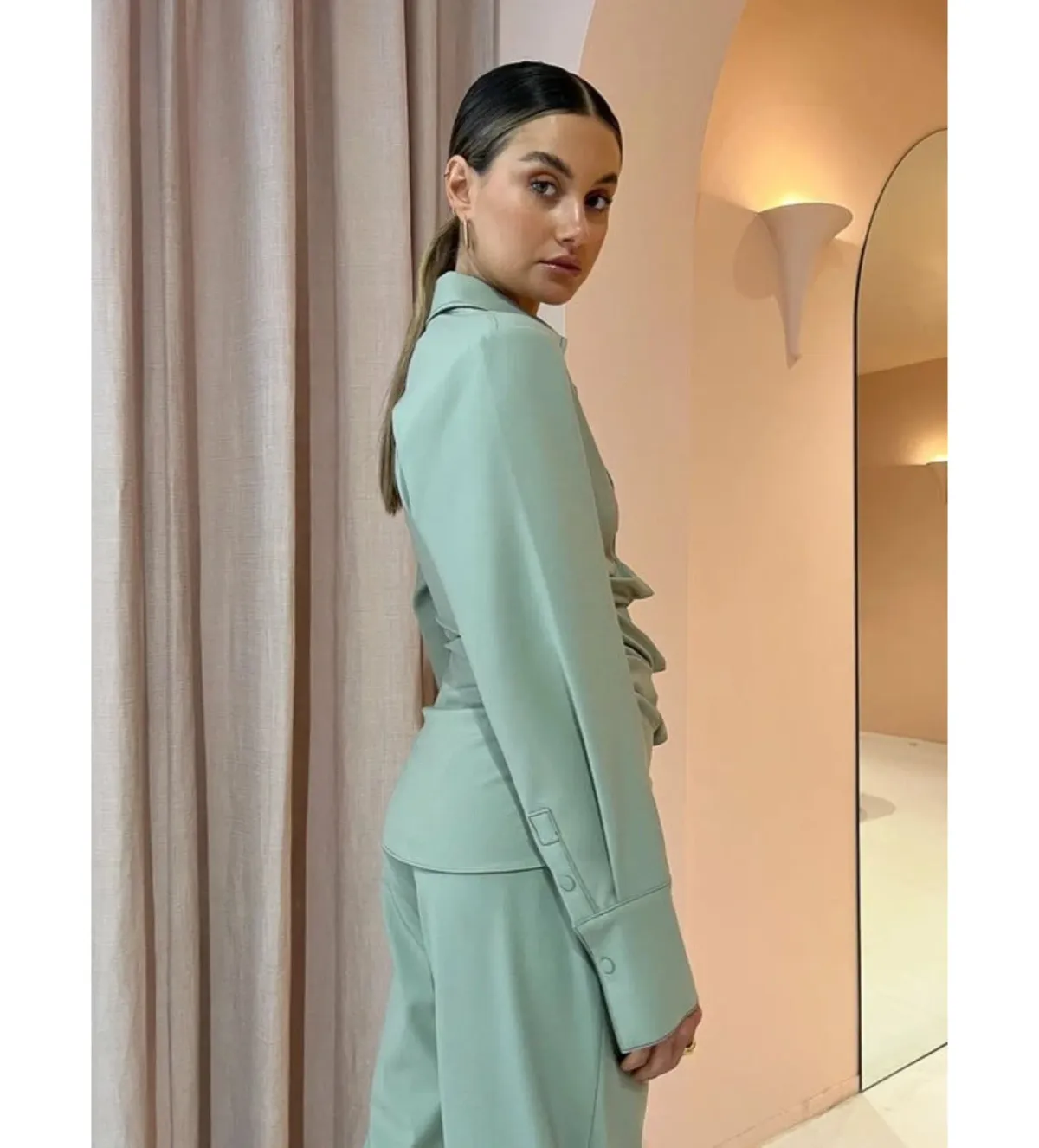 Sir the Label Adrien Tuck Shirt and Pants Set Sage Size 0/AU 6 - Image 4