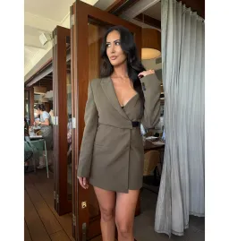 Sir Sartoria Mini Dress in Chocolate Marle 6 for rent on The Volte - image 2