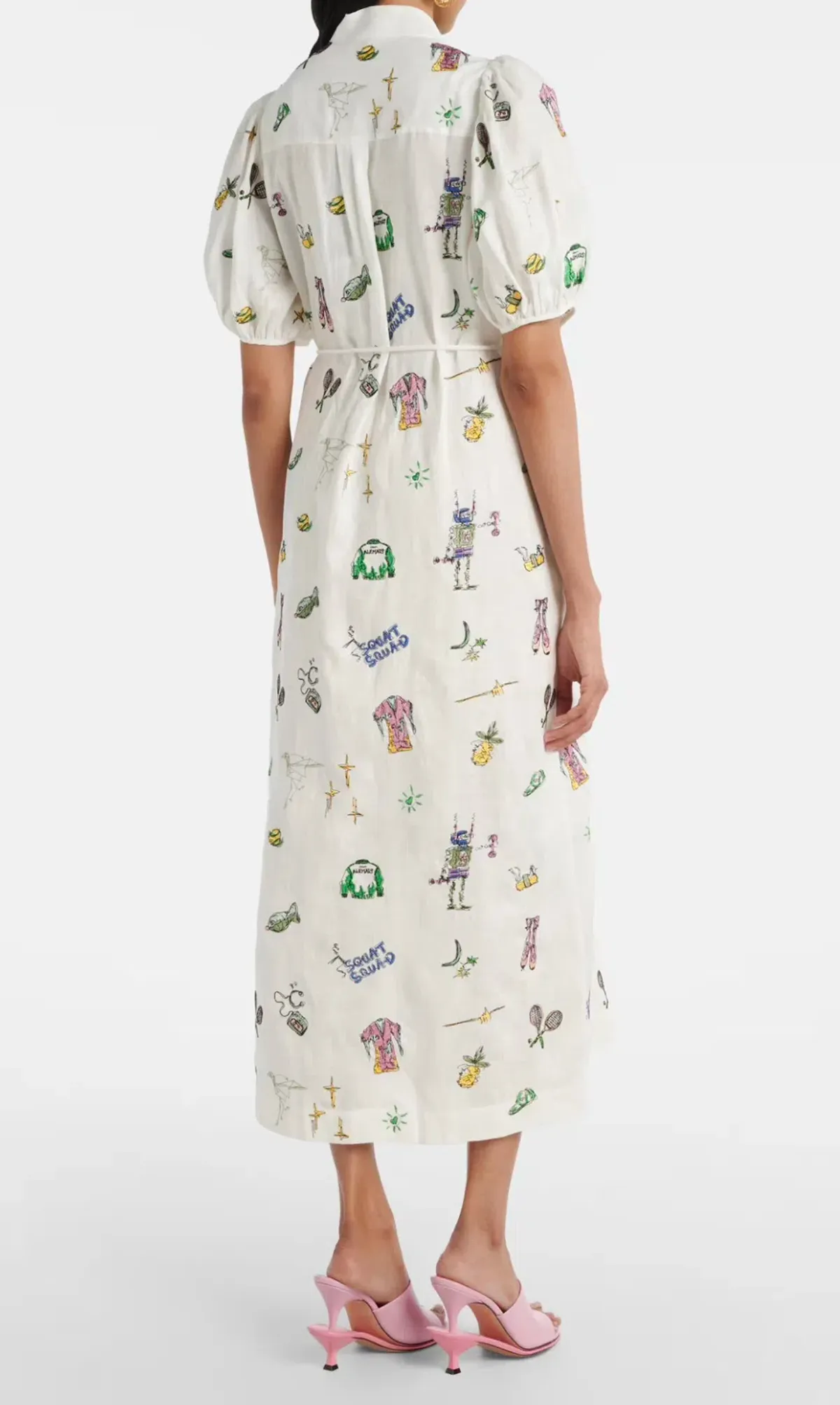 Alemais Play Embroidered Shirtdress in White Size 10 - Image 2