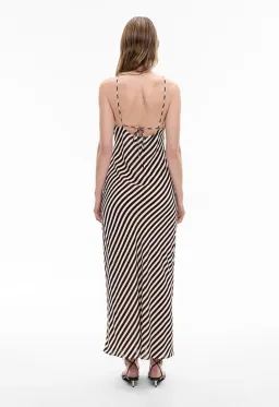 Witchery Brown and White Stripe Halter Dress Size 4 for rent on The Volte - image 3