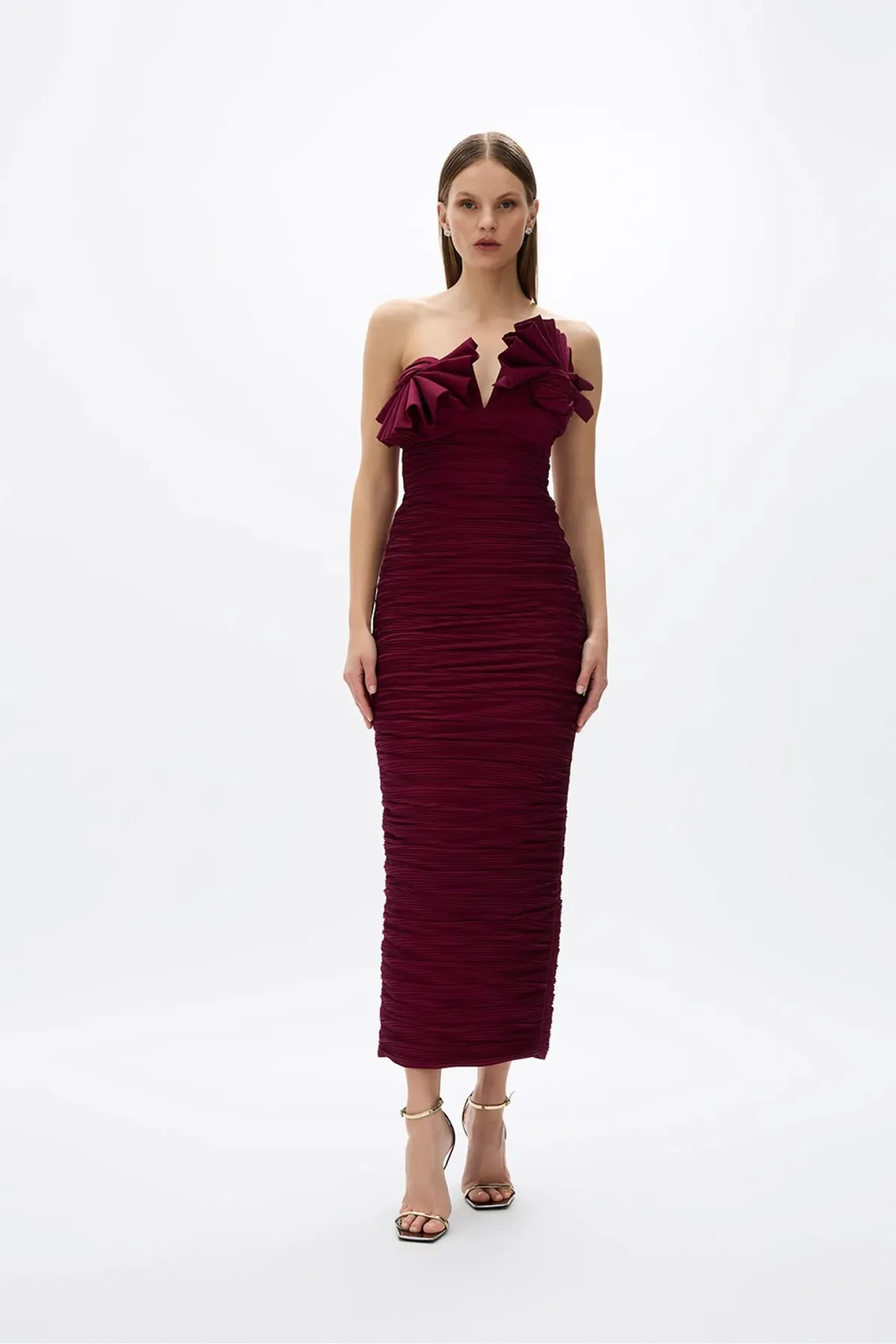 Rachel Gilbert Jensen Dress Merlot Size 10  - Image 1