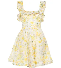 Zimmermann Harmony Frilled Mini Dress in Citrus Garden Print Size o / AU 8 for rent on The Volte - image 5