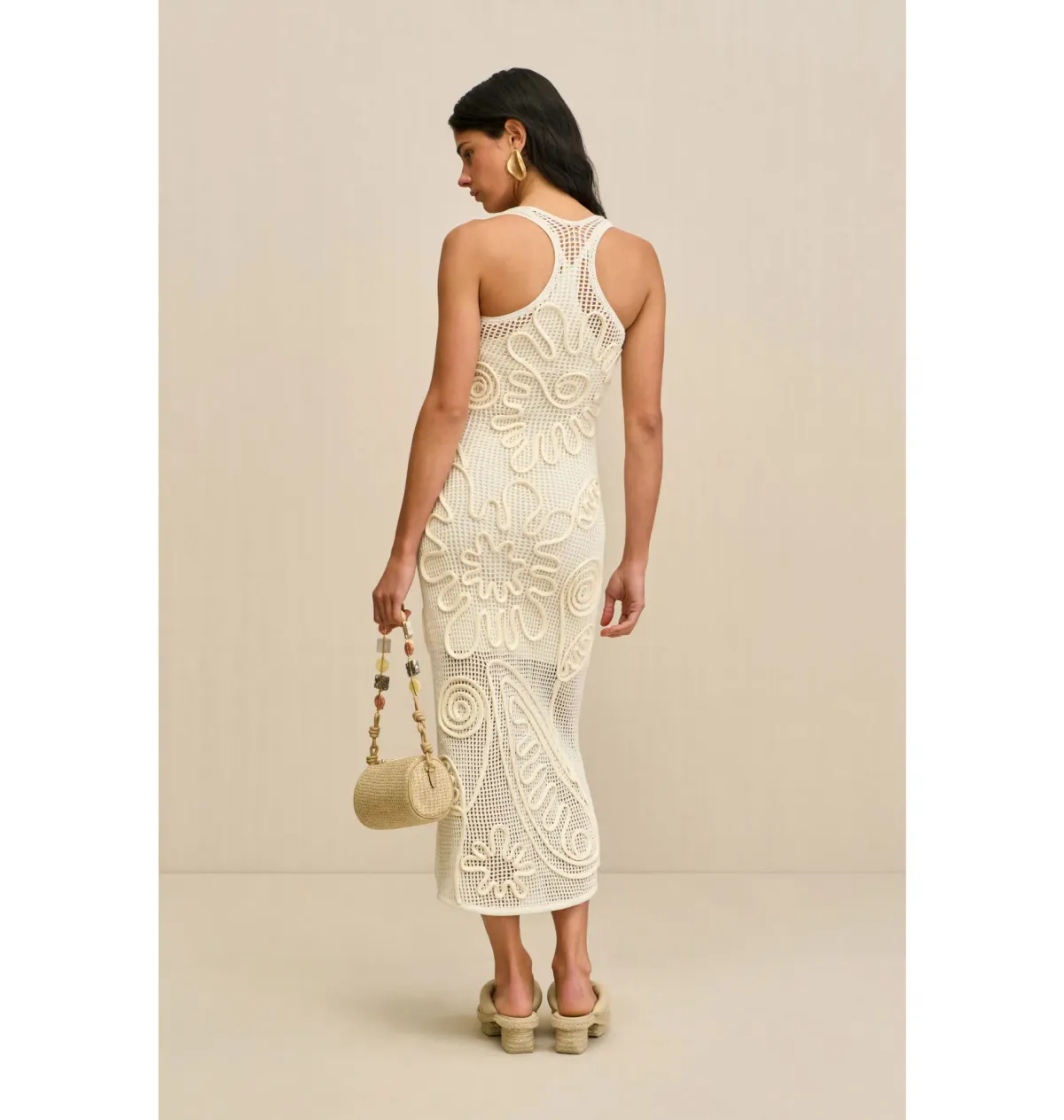 Cult Gaia Nissa Knit Midi Dress in Off White Size XS / AU 6 - Image 3