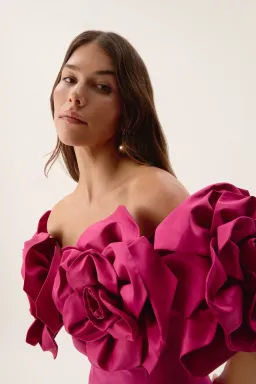 Aje Etta Gown in Magenta Size 12 for rent on The Volte - image 2