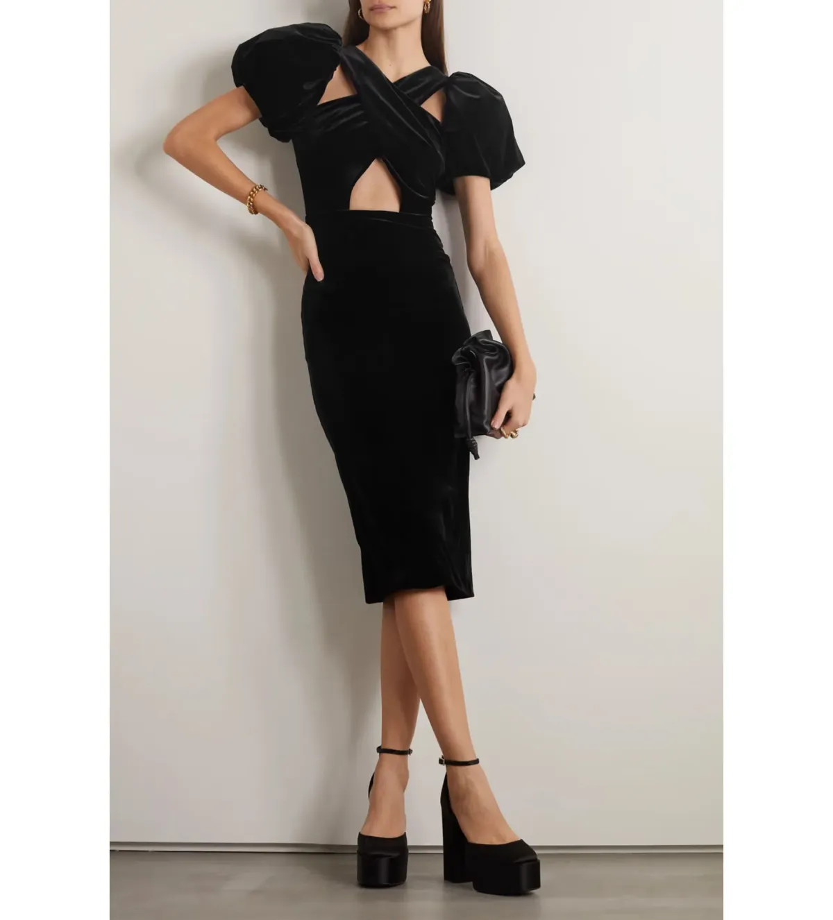 Christopher Kane The Mickey Velvet Dress in Black Size AU 10 - Image 1