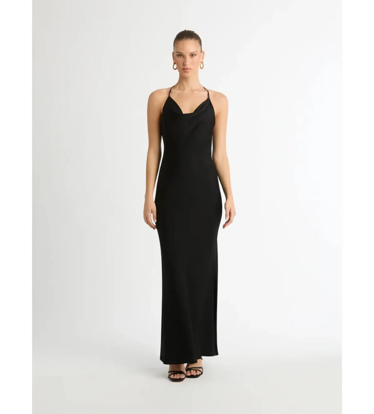 SHEIKE Ivy Draped Maxi Dress in Black Size AU 10 - Image 1