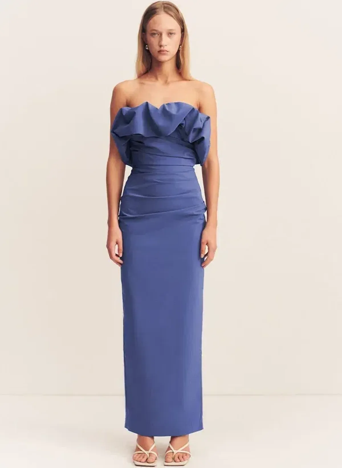 Shona Joy Campbell Strapless Dress Blue Size 6 - Image 1
