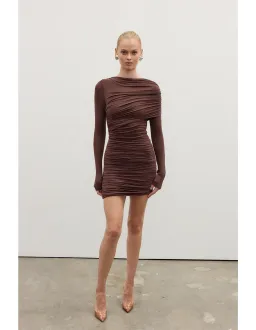 Bayse Kai Mini Dress in Chocolate Size S / AU 8 for rent on The Volte - image 1