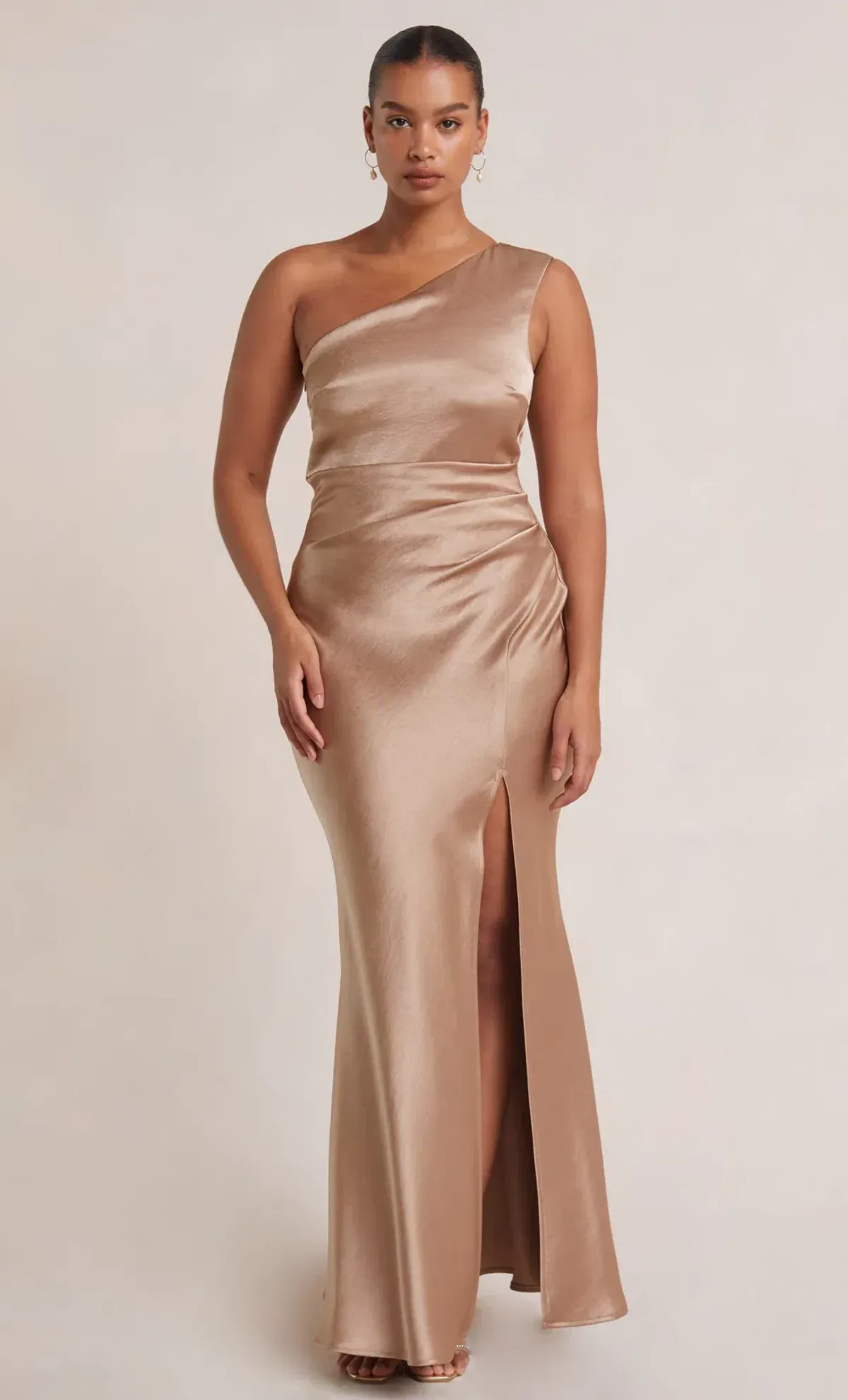 bec and bridge dreamer asym dress in gold size 6 - Image 1