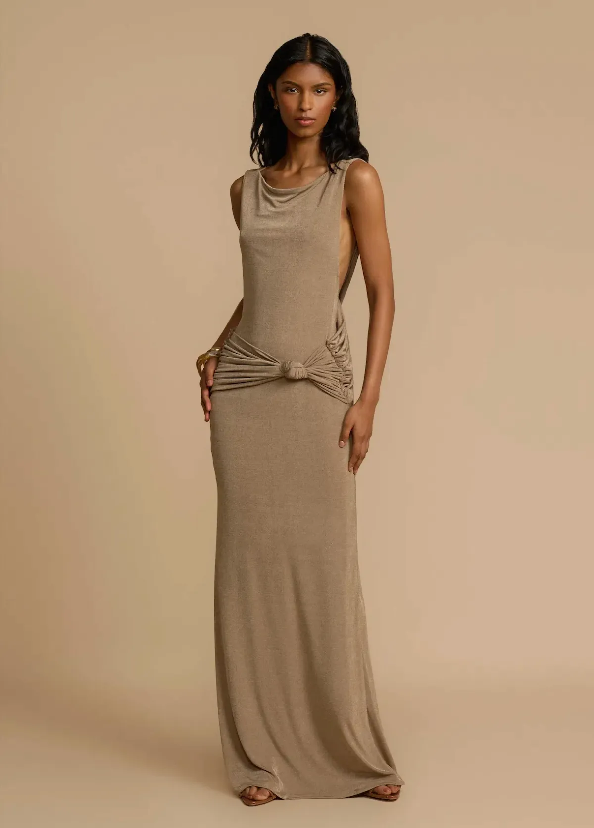 Arcina Ori Matisse Maxi Dress in Metallic Malt Hue Size 8 - Image 2