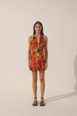Shona Joy Santos Silk Plunged Halter Mini Dress Size 8 for rent on The Volte - image 1