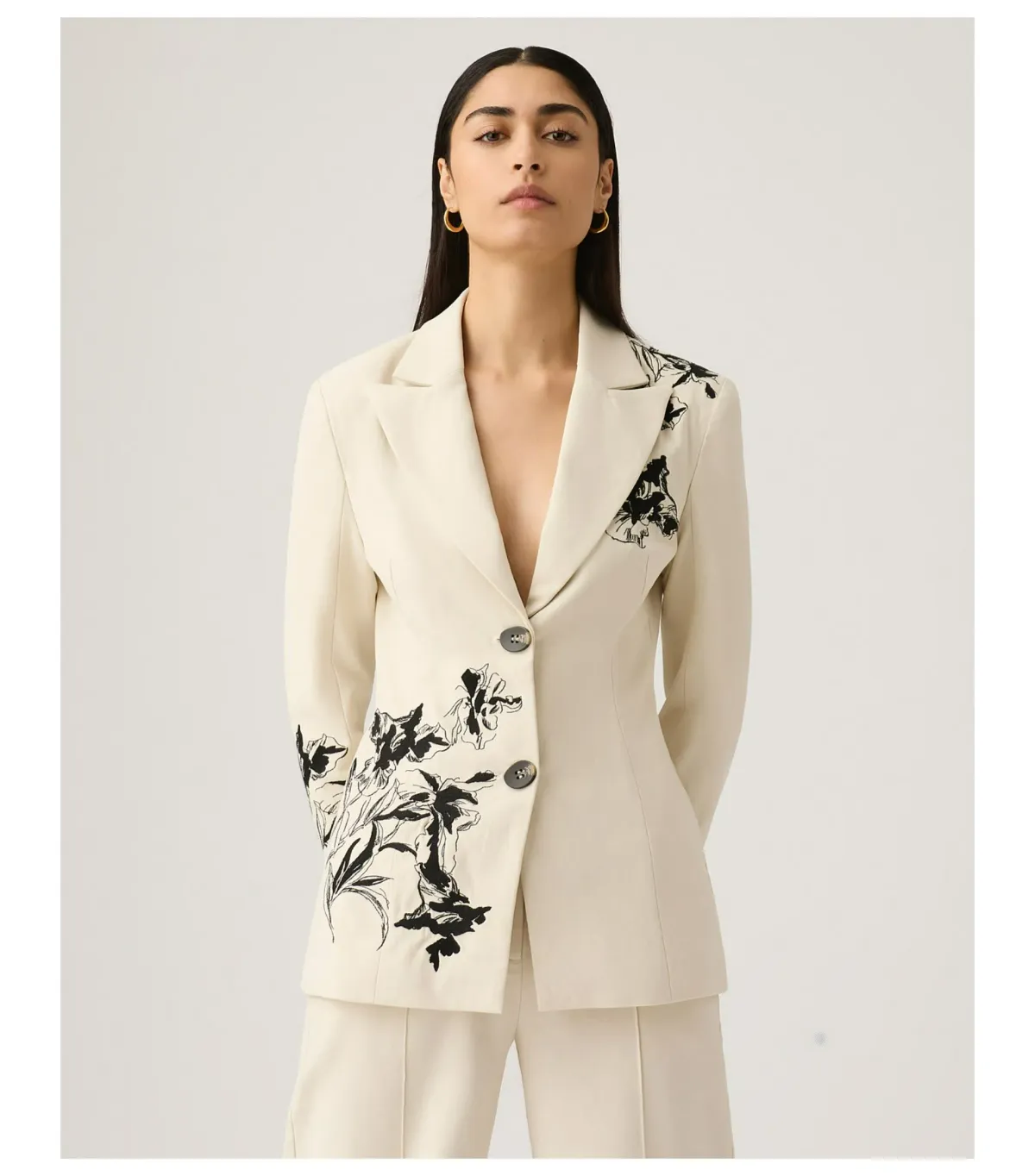 Mos The Label Lis Embroidery Blazer Ivory Size AU 16 - Image 3