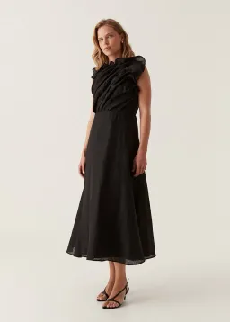 Aje Genesis Midi Dress Black Size AU 8 for rent on The Volte - image 2