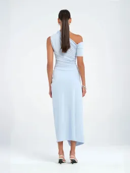 BENNI Cleo One Shoulder Maxi Dress Sky Size AU 8 for rent on The Volte - image 3