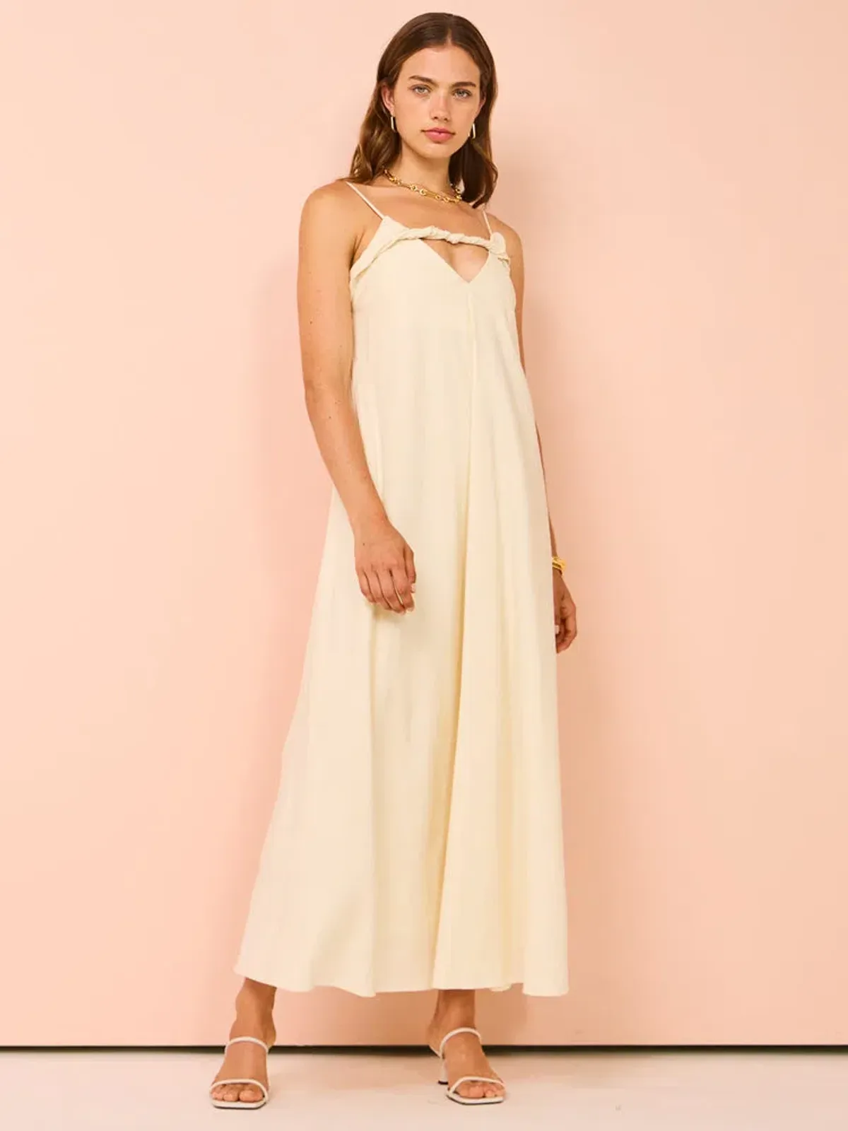Camilla And Marc Zora Maxi Dress In Cream Size 6 - Image 1