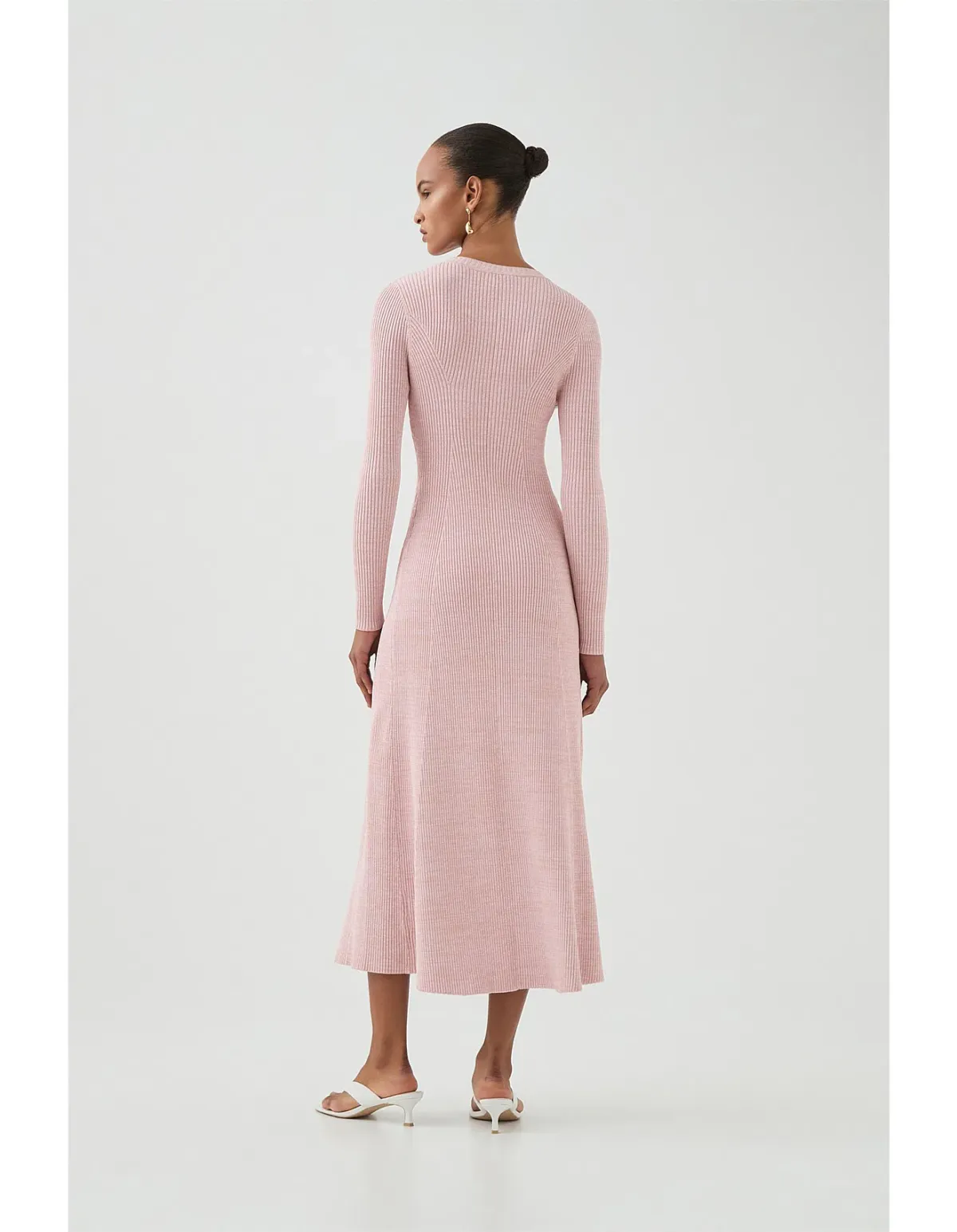 Aje Nina Knit Midi Dress Pink Marle Size M / AU 10 - Image 3