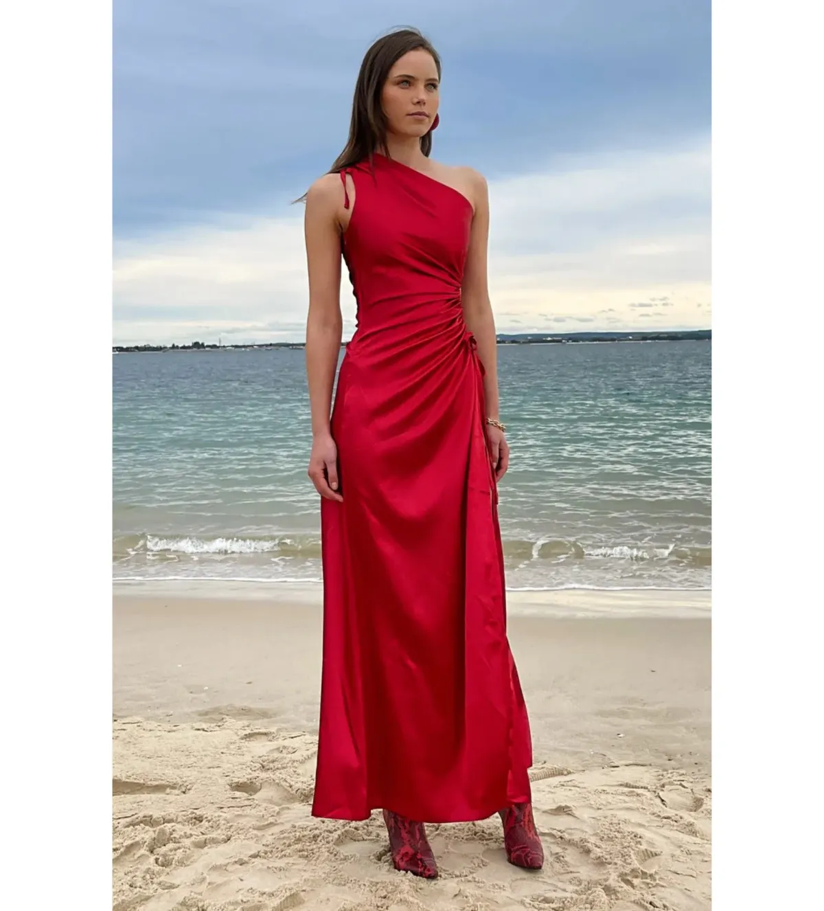 Sonya Moda Nour Maxi Dress Scarlet Red Size AU 8 - Image 2