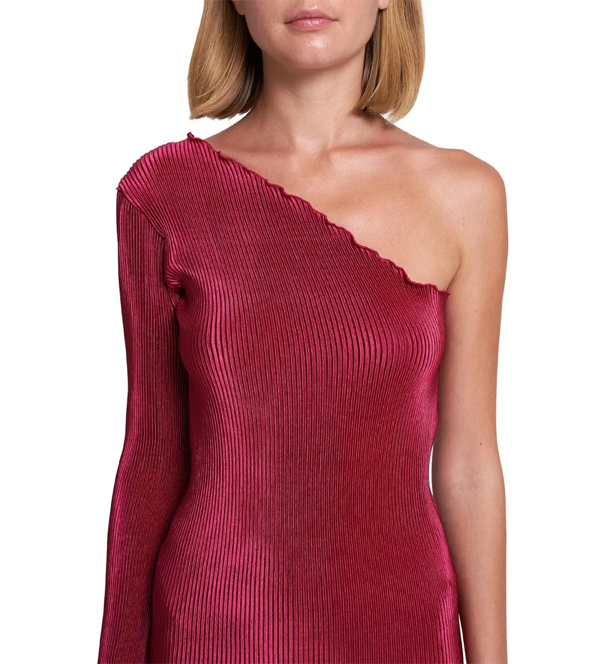 L'Idee Soirée One Shoulder Sleeve Gigi Gown Red Size AU 8 - Image 5