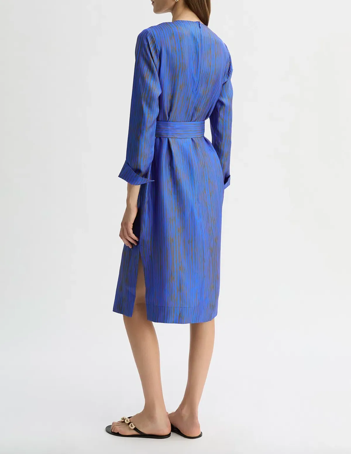 Willow Martina Silk Midi Dress in Blue Print Size AU 12 - Image 2