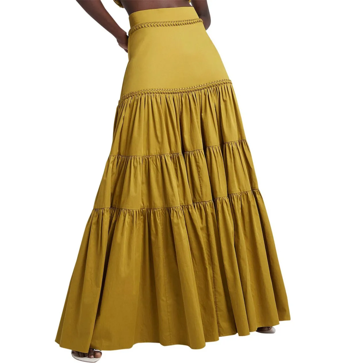AJE Medina Casabianca Braided Tiered Skirt Yellow Size 16 - Image 2