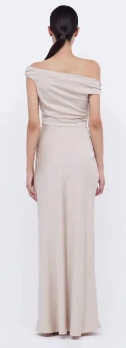 Bec & Bridge Eternity Off Shoulder Maxi dress in Sand Size AU 12 for rent on The Volte - image 4