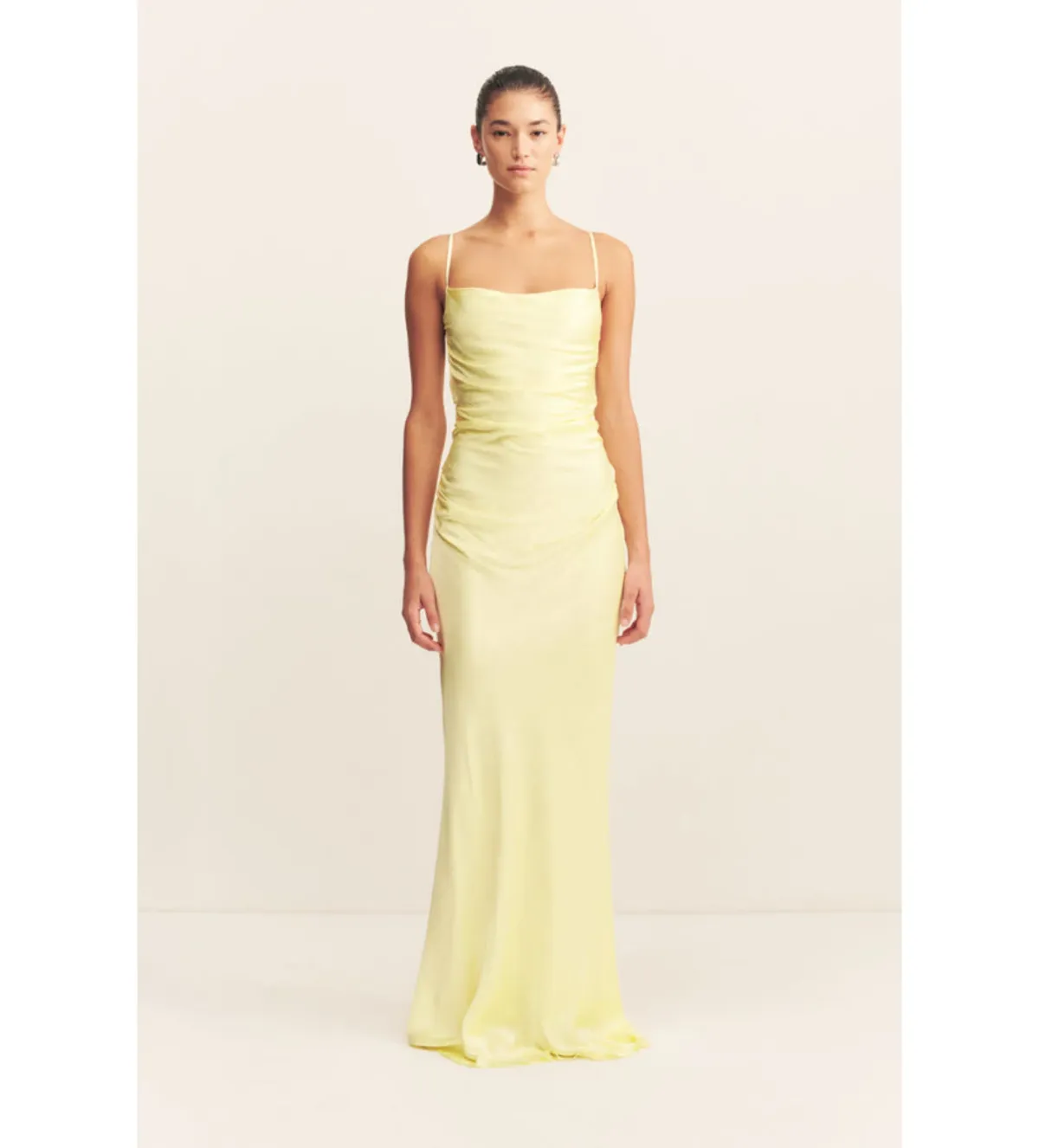 Shona Joy La Lune Lace Back Maxi Dress in lemon Size 8 - Image 1