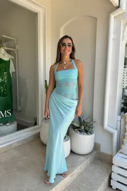 BENNI Gina Maxi Dress Aquamarine Blue Size 8 for rent on The Volte - image 3