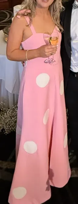 By Johnny Dolcetto Spot Ankle Dress in Pink Ivory Size 10 for rent on The Volte - image 7