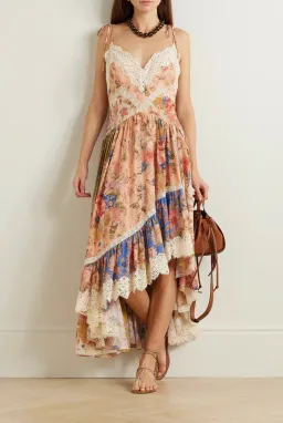Zimmermann August Asymmmetic Lace Midi Dress Print Size 3 / AU 14 for rent on The Volte - image 1