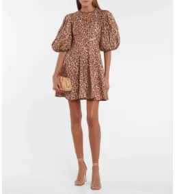 Zimmermann Concert Day Mini Dress Leopard Print Size 0 Au 8 for rent on The Volte - image 1