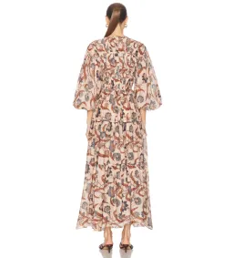 Zimmermann Ascension Tie Billow Maxi Dress Blue Indienne Floral Size 3/Au 14 for rent on The Volte - image 2