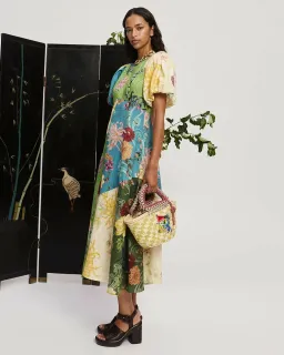 Alemais Avery Spliced Midi Dress Multi Print Size 16 for rent on The Volte - image 3