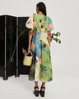 Alemais Avery Spliced Midi Dress Multi Print Size 16 for rent on The Volte - image 2