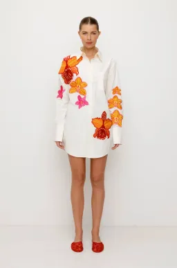 Ela Shirt Dress in White Size AU 8 for rent on The Volte - image 1