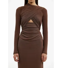 Significant Other Gabriana Long Sleeve Midi Dress in Brown Size AU 10 for rent on The Volte - image 4