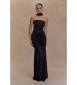 Meshki Caspian Slink Mesh Off Shoulder Maxi Dress Black Size 8 for rent on The Volte - image 4