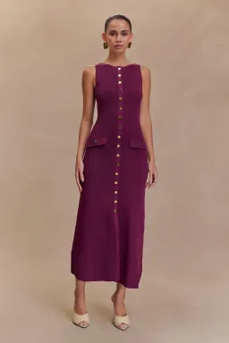 Meshki Sawyer Sleeveless Buttoned Maxi Dress Plum Size XXS / AU 4 for rent on The Volte - image 1