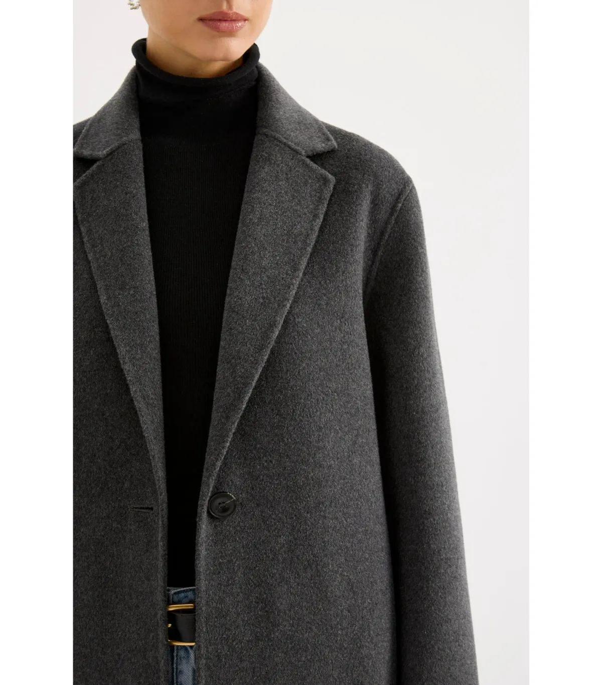 Nude Lucy Riley Wool Coat Charcoal Size XS / AU 6 - Image 2