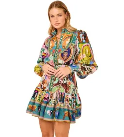 Alemais Evergreen Mini Dress In Multi Print Size 10 for rent on The Volte - image 2