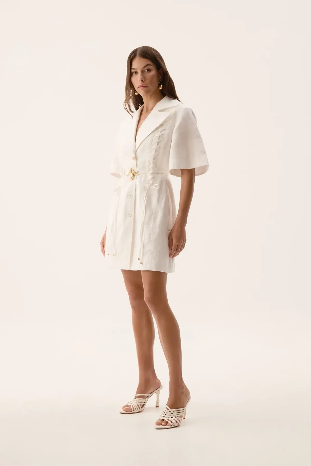 Aje Ana Mini Dress Ivory Size 12 - Image 1