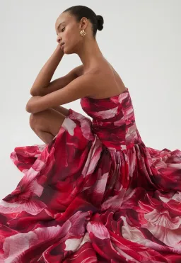 Aje Flora Maxi Gown Prismatic Floral Red Size S / AU 8 for rent on The Volte - image 4
