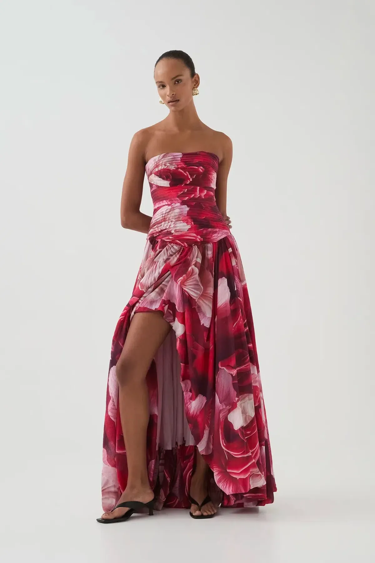 Aje Flora Maxi Gown Prismatic Floral Red Size S / AU 8 - Image 1