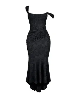 House of CB Cesca Corset Ruched Maxi Dress Black Size XS / AU 6 for rent on The Volte - image 5