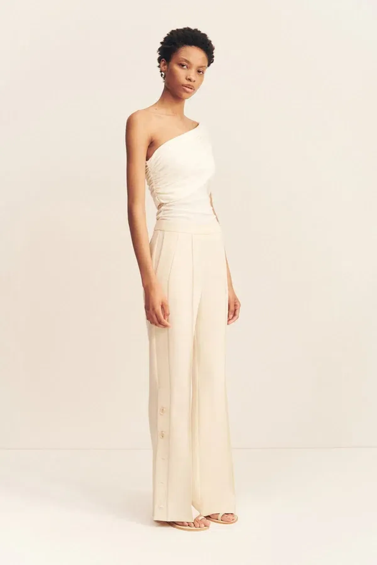 Shona Joy Irena Side Split Button Pant in Rice Size - Image 1