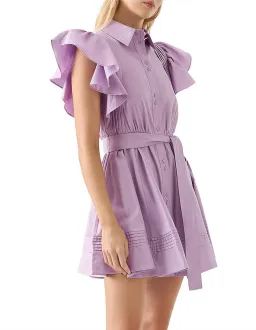 Aje Kindred Frill Mini Dress Lilac Size 12 for rent on The Volte - image 2
