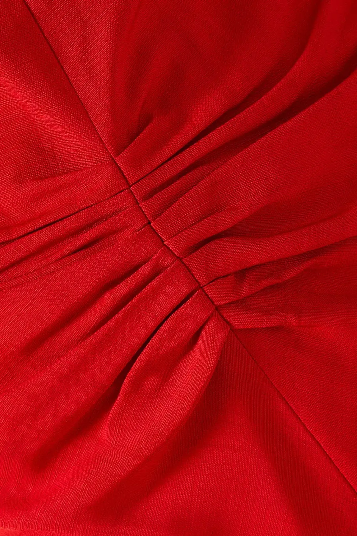 Victoria Beckham Gathered Waist Midi Dress Red Size 12 - Image 4